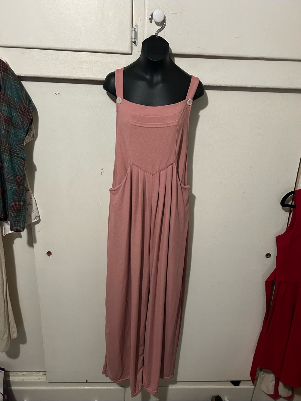 HALARA Dusty Rose Sleeveless Maxi Jumpsuit with Pockets